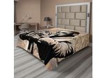 Abakuhaus Lenzuolo Jazz Music, Illustrazione Grunge Di Musicista Africano Che Suona La Tromba, Lenzuolo Morbido E Confortevole Per Un Letto Decorativo 1 Pezzo 275 Cm X 260 Cm, Nero Beige