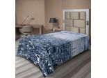 Abakuhaus Lenzuolo Nautico, Gruppo Barche A Vela Nel Mare, Gioco Competitivo, Paesaggio Mediterraneo Sportivo, Lenzuolo Morbido E Confortevole Per Un Letto Decorativo, 1 Pezzo, 260 Cm X 168 Cm, Blu