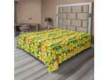 Abakuhaus Lenzuolo Narciso, Illustrazioni Moderne Di Narcisi, Vitalità Interiore, Tema Erbe Aromatiche, Lenzuolo Morbido E Confortevole Per Un Letto Decorativo, 1 Pezzo, 275 Cm X 260 Cm, Verde Giallo