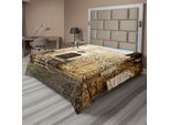 Abakuhaus Lenzuolo Vintage, Strade Acciottolate, Case In Pietra Arenaria E Persiane Immagine Turistica, Lenzuolo Morbido E Confortevole Per Un Letto Decorativo 1 Pezzo 275 Cm X 260 Cm, Color Crema