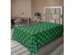 Abakuhaus Lenzuolo Quatrefoil, Quadrifoglio Su Motivo Mosaico Marocchino, Stampa Digitale Tradizionale, Lenzuolo Morbido E Confortevole Per Un Letto Decorativo, 1 Pezzo, 190 Cm X 100 Cm, Verde
