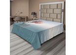 Abakuhaus Lenzuolo Con Albero, Un Albero Fiorito In Mezzo Al Lago Con Riflessi Nell'acqua: Una Vista Magica, Lenzuolo Morbido E Confortevole Per Un Letto Decorativo, 1 Pezzo, 275 Cm X 260 Cm, Rosa Verde Acqua