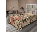 Abakuhaus Lenzuolo Con Musica Jazz, Un Cantante Jazz Con Musicisti In Una Strada Di New York Urban Lifestyle, Morbido E Confortevole Lenzuolo Superiore Per Un Letto Decorativo 1 Pezzo 190 Cm X 100 Cm, Beige Marrone