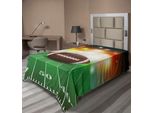 Abakuhaus Lenzuolo Sportivo, Pallone Da Football Americano Con Caratteristiche Dorate Su Campo Erboso, Grafica In Stile Squadra, Lenzuolo Morbido E Confortevole Per Un Letto Decorativo, 1 Pezzo, 190 Cm X 100 Cm, Marrone Verde