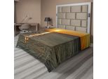 Abakuhaus Lenzuolo Con Uccelli, Sagome Di Oche Che Volano Su Un Lago, Stampa Romantica, Lenzuolo Morbido E Confortevole Per Un Letto Decorativo 1 Pezzo 244 Cm X 205 Cm, Arancione E Grigio