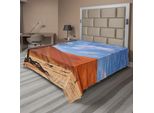 Abakuhaus Lenzuolo Naturale, Un Albero Solitario Scheletrico A Deadvlei Namibia Paesaggio Desertico Sabbioso, Lenzuolo Morbido E Confortevole Per Un Letto Decorativo 1 Pezzo 260 Cm X 228 Cm, Marrone Blu