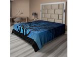 Abakuhaus Lenzuolo Blu Navy, Albero Sotto Un Cielo Limpido Con Luna, Stelle, Galassia, Paesaggio Naturale, Stampa Artistica, Lenzuolo Morbido E Confortevole Per Un Letto Decorativo, 1 Pezzo, 266 Cm X 260 Cm, Nero Navy