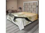 Abakuhaus Lenzuolo Con Uccelli, Aquila Che Vola Verso Le Montagne Al Tramonto, Stampa Con Paesaggio Naturale Selvaggio E Nuvoloso, Lenzuolo Morbido E Confortevole Per Un Letto Decorativo 1 Pezzo 244 Cm X 205 Cm, Arancione Oliva