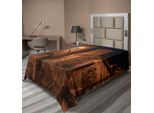 Abakuhaus Lenzuolo Vintage, Strada Antica In Tufo Con Case In Pietra E Panorama Urbano Romano Arte Illuminata, Lenzuolo Morbido E Confortevole Per Un Letto Decorativo 1 Pezzo 260 Cm X 168 Cm, Tan