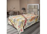 Abakuhaus Lenzuolo Batik, Disegno Floreale Primaverile Ispirato Ai Giardini Giapponesi In Colori Tenui, Lenzuolo Morbido E Confortevole Per Un Letto Decorativo 1 Pezzo 260 Cm X 168 Cm, Multicolore