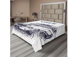 Abakuhaus Lenzuolo Bianco E Nero, Sporco, Stile Vintage, Tema Auto Sportive, Disegno Di Uomo, Lenzuolo Morbido E Confortevole Per Un Letto Decorativo, 1 Pezzo, 244 Cm X 205 Cm, Bianco E Nero