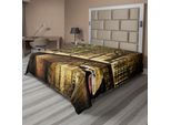 Abakuhaus Lenzuolo Con Paesaggio, Ponte Romantico Sul Canale Di Amsterdam, Paesi Bassi, Famosa Città Europea, Foto, Lenzuolo Morbido E Confortevole Per Un Letto Decorativo, 1 Pezzo, 266 Cm X 260 Cm, Color Crema