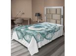 Abakuhaus Spiers Lenzuolo, Motivo Digitale A Spirale Con Forma Floreale E Immagine Artistica Dai Colori Sfumati, Lenzuolo Morbido E Confortevole Per Un Letto Decorativo 1 Pezzo 260 Cm X 168 Cm, Verde Acqua