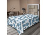 Abakuhaus Lenzuolo Con Stampa Ananas, Isola, Tema Minimalista, Multicolore, Tropicale, Fruttato, Vintage, Morbido E Confortevole, Per Un Letto Decorativo, 1 Pezzo, 190 Cm X 100 Cm, Blu E Bianco