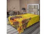 Abakuhaus Lenzuolo Con Conchiglie, Sfondo Sbiadito, Conchiglie Stilizzate, Tema Marino Subacqueo, Lenzuolo Morbido E Confortevole Per Un Letto Decorativo, 1 Pezzo, 260 Cm X 168 Cm, Giallo Verde Acqua