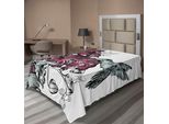 Abakuhaus Lenzuolo Colibrì, Bouquet Di Fiori Orchidea E Stampa Artistica Con Disegno Di Un Colibrì, Lenzuolo Morbido E Confortevole Per Un Letto Decorativo 1 Pezzo 190 Cm X 100 Cm, Rosso Bordeaux