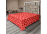 Abakuhaus Lenzuolo Quatrefoil, Motivi Arabeschi, Stampa Floreale Orientale Regale, Lenzuolo Morbido E Confortevole Per Un Letto Decorativo, 1 Pezzo, 244 Cm X 205 Cm, Bianco Vermiglio