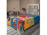 Abakuhaus Lenzuolo Musicale, Illustrazione Collage Retrò Di Strumenti Musicali Chitarra Violino Jazz Pop Art Boho, Lenzuolo Morbido E Confortevole Per Un Letto Decorativo 1 Pezzo 190 Cm X 100 Cm, Multicolore