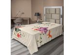 Abakuhaus Lenzuolo Butterfly, Effetto Acquerello Ali Falene Trasformazione Foglie Fiori Natura, Lenzuolo Morbido E Confortevole Per Un Letto Decorativo 1 Pezzo 190 Cm X 100 Cm, Multicolore
