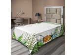 Abakuhaus Lenzuolo Ananas, Acquerello Isola Tropicale Stampa Bordata Frutta Esotica Palme E Foglie, Morbido E Confortevole Lenzuolo Superiore Per Un Letto Decorativo 1 Pezzo 190 Cm X 100 Cm, Multicolore