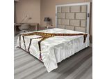 Abakuhaus Lenzuolo Batik, Giraffa Della Savana Africana Con Motivi Decorativi Etnici Su Stampa Animale, Lenzuolo Morbido E Confortevole Per Un Letto Decorativo 1 Pezzo 260 Cm X 228 Cm, Multicolore