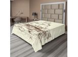 Abakuhaus Lenzuolo Nautico, Barca A Vela Disegnata A Mano, Immagine Storica Di Viaggio Con Onde Oceaniche, Lenzuolo Morbido E Confortevole Per Un Letto Decorativo 1 Pezzo 244 Cm X 205 Cm, Marrone Avorio