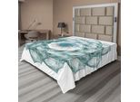 Abakuhaus Spiers Lenzuolo, Motivo Digitale A Spirale Con Forme Floreali E Immagini Artistiche Dai Colori Sfumati, Lenzuolo Morbido E Confortevole Per Un Letto Decorativo 1 Pezzo 266 Cm X 260 Cm, Verde Acqua