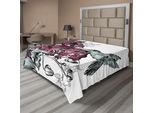 Abakuhaus Lenzuolo Colibrì, Bouquet Di Fiori Orchidea E Stampa Artistica Con Disegno Di Un Colibrì, Lenzuolo Morbido E Confortevole Per Un Letto Decorativo 1 Pezzo 266 Cm X 260 Cm, Rosso Bordeaux