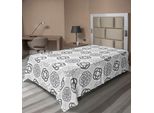 Abakuhaus Lenzuolo Celtico, Irlanda Tradizionale Croce Rotonda Nodo D'amore Celtico Con Motivo Artistico Shamrock, Lenzuolo Superiore Morbido E Confortevole Per Un Letto Decorativo 1 Pezzo 190 Cm X 100 Cm, Grigio Bianco