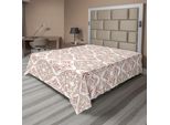 Abakuhaus Lenzuolo Marocchino, Piastrelle Complesse Dai Colori Pastello Con Forme Geometriche Antica Arte Persiana, Lenzuolo Morbido E Confortevole Per Un Letto Decorativo 1 Pezzo 266 Cm X 260 Cm, Beige Bianco Rosa