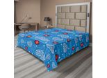 Abakuhaus Lenzuolo Con Coccinelle, Coccinelle E Nuvole Magia Nell'aria Pura Speranza Arte Design Stampa Immagine, Morbido E Confortevole Lenzuolo Superiore Per Un Letto Decorativo 1 Pezzo 244 Cm X 205 Cm, Blu Rosso
