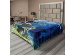 Abakuhaus Lenzuolo Con Animali Marini, Giocosi Leoni Marini Della California In Acque Cristalline, Tema Mondo Sottomarino Rocce, Lenzuolo Morbido E Confortevole Per Un Letto Decorativo 1 Pezzo 260 Cm X 228 Cm, Blu Navy