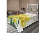 Abakuhaus Lenzuolo Narciso, Stampa Digitale Bouquet Di Narcisi Chiamati Jonquils In Inghilterra Lily, Lenzuolo Morbido E Confortevole Per Un Letto Decorativo 1 Pezzo 260 Cm X 168 Cm, Giallo Verde
