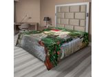 Abakuhaus Lenzuolo Mediterraneo, Strada Stretta Con Fiori, Città Vinicola Rurale Nel Sud Della Francia Foto, Lenzuolo Morbido E Confortevole Per Un Letto Decorativo 1 Pezzo 275 Cm X 260 Cm, Grigio Verde