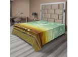 Abakuhaus Lenzuolo Con Motivo Jazz, Tromba Appoggiata Contro Una Parete Grungy Di Un Jazz Club, Lenzuolo Morbido E Confortevole Per Un Letto Decorativo 1 Pezzo 275 Cm X 260 Cm, Verde Acqua Beige Senape
