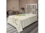 Abakuhaus Lenzuolo Colibrì, Colibrì E Fiori Tropicali Estate Stile Esotico Stilizzato Natura, Morbido E Confortevole Lenzuolo Superiore Per Un Letto Decorativo 1 Pezzo 190 Cm X 100 Cm, Verde Acqua Giallo
