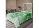 Abakuhaus Spiers Lenzuolo, Una Curva Si Avvolge Attorno A Un Motivo Fisso Con Spirali In Continuo Aumento Stampa Con Figure Computerizzate, Morbido E Confortevole Lenzuolo Superiore Per Un Letto Decorativo 1 Pezzo 260 Cm X 168 Cm, Verde