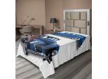 Abakuhaus Lenzuolo Oldtimer, Immagine Di Un'auto D'epoca Storica In Stile Vintage, Morbido E Confortevole Lenzuolo Superiore Per Un Letto Decorativo 1 Pezzo 260 Cm X 168 Cm, Blu Rosso