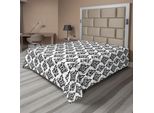 Abakuhaus Lenzuolo In Damasco, Motivo Damascato Intercambiabile, Stile Retrò Nostalgico Moderno, Motivo Barocco Artistico, Lenzuolo Morbido E Confortevole Per Un Letto Decorativo, 1 Pezzo, 244 Cm X 205 Cm, Bianco E Nero