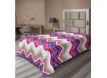 Abakuhaus Lenzuolo Angolare, Motivi A Zig Zag, Vari Colori, Con Linee Angolari Variabili, Grafica Groovy, Lenzuolo Superiore Morbido E Confortevole Per Un Letto Decorativo, 1 Pezzo, 260 Cm X 168 Cm, Multicolore