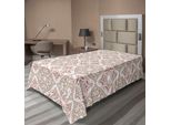 Abakuhaus Lenzuolo Marocchino, Piastrelle Complesse Dai Colori Pastello Con Forme Geometriche Antica Arte Persiana, Lenzuolo Morbido E Confortevole Per Un Letto Decorativo 1 Pezzo 260 Cm X 168 Cm, Beige Bianco Rosa