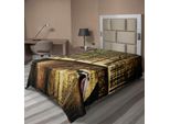 Abakuhaus Lenzuolo Con Paesaggio, Ponte Romantico Sul Canale Di Amsterdam, Paesi Bassi, Famosa Città Europea, Foto, Lenzuolo Morbido E Confortevole Per Un Letto Decorativo, 1 Pezzo, 260 Cm X 168 Cm, Color Crema