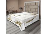 Abakuhaus Lenzuolo Con Animali Marini, Incisione Illustrazione Antica Re Pinguino E Pinguini Cuccioli Natura, Lenzuolo Morbido E Confortevole Per Un Letto Decorativo 1 Pezzo 260 Cm X 228 Cm, Verde Oliva