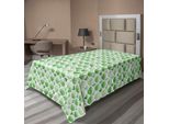 Abakuhaus Lenzuolo Quatrefoil, Disegno Artistico Klee Marocco In Acquerello, Tema Arabo, Lenzuolo Morbido E Confortevole Per Un Letto Decorativo, 1 Pezzo 190 Cm X 100 Cm, Bianco Verde