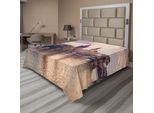 Abakuhaus Lenzuolo Paesaggistico, Veduta Pastorale Presso Il Ponte Carlo Con Le Guglie Di Praga, Europa Centrale, Edificio Gotico, Immagine, Lenzuolo Morbido E Confortevole Per Un Letto Decorativo, 1 Pezzo, 244 Cm X 205 Cm, Multicolore