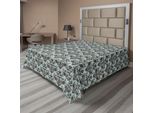 Abakuhaus Lenzuolo In Damasco, Motivo Sagomato Foglie Modulari Occidentali Rayon, Linee Con Fiori Ricurvi, Lenzuolo Superiore Morbido E Confortevole Per Un Letto Decorativo 1 Pezzo 266 Cm X 260 Cm, Marrone Verde Acqua