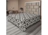 Lenzuolo In Damasco Abakuhaus, Motivo Damascato Occidentale Moderno Con Effetto Intrecciato, Disegno Grafico A Petali Di Fiori, Lenzuolo Morbido E Confortevole Per Un Letto Decorativo, 1 Pezzo, 244 Cm X 205 Cm, Nero Beige