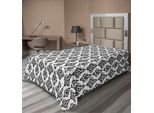 Abakuhaus Lenzuolo In Damasco, Motivo Damascato Intercambiabile, Stile Retrò Nostalgico Moderno, Motivo Barocco Artistico, Lenzuolo Morbido E Confortevole Per Un Letto Decorativo, 1 Pezzo, 190 Cm X 100 Cm, Bianco E Nero