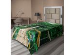 Abakuhaus Lenzuolo Tropicale, Ponte Sospeso Pedonale In Bambù Sul Fiume Nella Foresta Tropicale Delle Filippine, Lenzuolo Morbido E Confortevole Per Un Letto Decorativo 1 Pezzo 190 Cm X 100 Cm, Beige Verde
