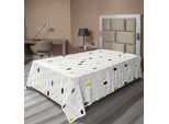 Abakuhaus Lenzuolo Moderno, Forme Geometriche Moderne, Pois, Gocce, Motivi Grafici, Stampa Artistica, Lenzuolo Morbido E Confortevole Per Un Letto Decorativo, 1 Pezzo, 190 Cm X 100 Cm, Bianco, Giallo, Grigio